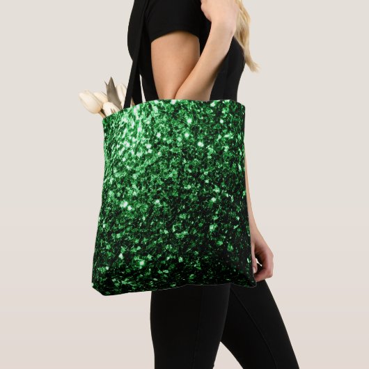 Dunkelgrüner falscher Glitter funkelt Tasche (Von Nahem)