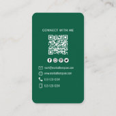 Dunkelgrüner Foto-QR-Code Verbinde dich mit mir Visitenkarte (Rückseite)