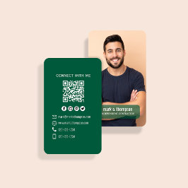 Dunkelgrüner Foto-QR-Code Verbinde dich mit mir Visitenkarte