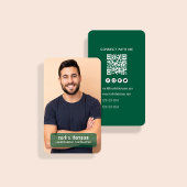 Dunkelgrüner Foto-QR-Code Verbinde dich mit mir Visitenkarte