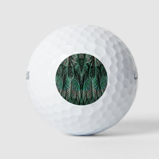 Dunkelgrüner gemusterter Golfball - einzigartig (Vorderseite)