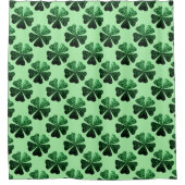 Dunkelgrüner Glitzer funkelndes Kleeblatt Clover M Duschvorhang (Vorderseite)
