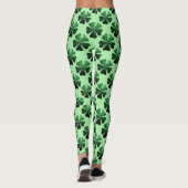 Dunkelgrüner Glitzer funkelndes Kleeblatt Clover M Leggings (Rückseite)