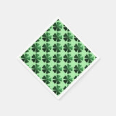 Dunkelgrüner Glitzer funkelndes Kleeblatt Serviette (Ecke)