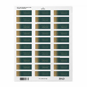 Dunkelgrüner Glitzer Hochzeitsfeier Rücksendeadres (Vorne)