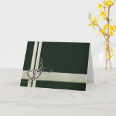 Dunkelgrüner Herzentwurf Karte (Gelbe Blume)