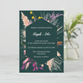 Dunkelgrüner Hintergrund der roten Blume Einladung (Stehend Vorderseite)