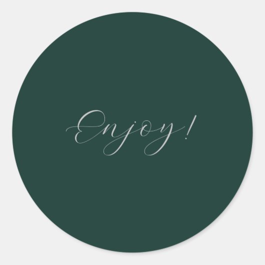 Dunkelgrüner Hintergrund Genießen Aufkleber (Vorderseite)