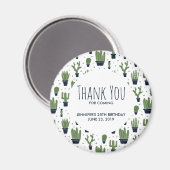 Dunkelgrüner Kaktus Muster Rustikaler Geburtstag Magnet (Vorderseite/Rückseite)