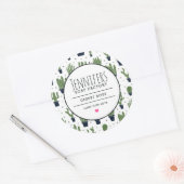 Dunkelgrüner Kaktus Wüstenmuster Kerzenseifenabhan Runder Aufkleber (Umschlag)