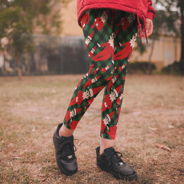 Dunkelgrüner Karo Elf Weihnachts Pajama Pants Leggings