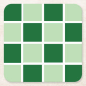 Dunkelgrüner Karo Rechteckiger Pappuntersetzer (Vorderseite)