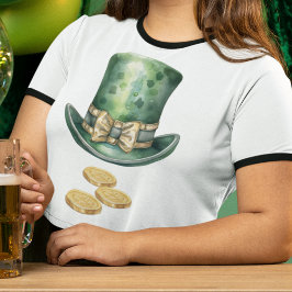 Dunkelgrüner Kobelhut mit Goldmünzen T-Shirt