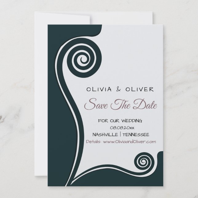 Dunkelgrüner Koru - Neuanfang - unser Datum Gerett (Vorderseite)