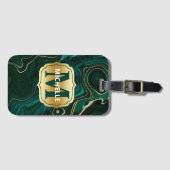 Dunkelgrüner Malachit und goldener Foil Strata Vei Gepäckanhänger (Vorderseite (Horizontal))