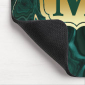 Dunkelgrüner Malachit und goldener Foil Strata Vei Mousepad (Ecke)