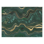 Dunkelgrüner Malachit und goldener Foil Strata Vei Tischdecke (Vorderseite (Horizontal))