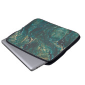 Dunkelgrüner Marmor: luxuriöse Textur. Laptopschutzhülle (Vorne Knopf)