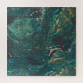 Dunkelgrüner Marmor: luxuriöse Textur. Puzzle (Horizontal)