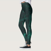 Dunkelgrüner Marmor, nahtlose Textur. Leggings (Links)