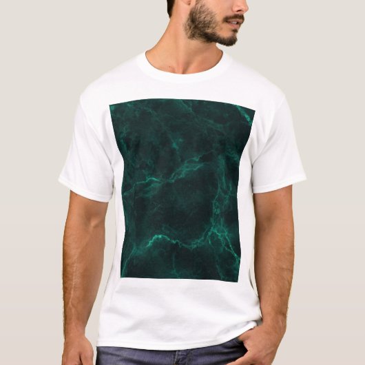 Dunkelgrüner Marmor, nahtlose Textur. T-Shirt (Vorderseite)