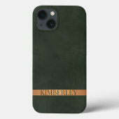 Dunkelgrüner moderner eleganter Name personalisier Case-Mate iPhone Hülle (Rückseite)