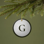Dunkelgrüner Monogram-Golf-Ball Keramik Ornament