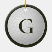 Dunkelgrüner Monogram-Golf-Ball Keramik Ornament (Hinten)