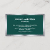 Dunkelgrüner Motorrad-Motorrad-Mechanismus Visitenkarte (Rückseite)