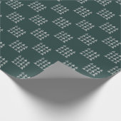 Dunkelgrüner Pine-Karo-Blockprint Geschenkpapier (Ecke)