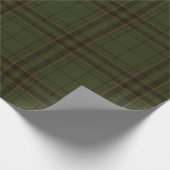 Dunkelgrüner Schwarzer Brauner Schottischer Tartan Geschenkpapier (Ecke)