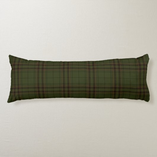 Dunkelgrüner Schwarzer Brauner Schottischer Tartan Seitenschläferkissen (Vorderseite)