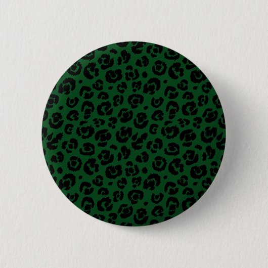 Dunkelgrüner schwarzer Leopard Button (Vorderseite)