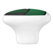 Dunkelgrüner, schwarzer und weißer Volleyball Keramikknauf (Seitenansicht)