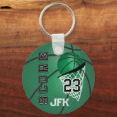 Dunkelgrüner Sport Basketball | DIY Text Schlüsselanhänger (Vorderseite)