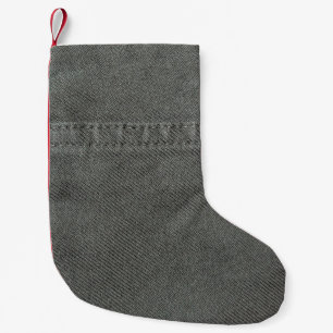 dunkelgrüner Stoff mit Khaki genäht ihre Naht Kleiner Weihnachtsstrumpf