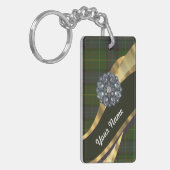 Dunkelgrüner Tartan Schlüsselanhänger (Vorderseite links)