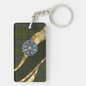 Dunkelgrüner Tartan Schlüsselanhänger (Rückseite)