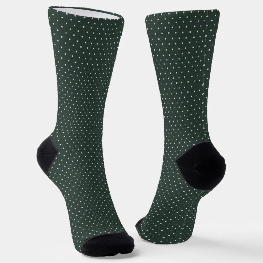 Dunkelgrüner Tupfen Socken (Gewinkelt)