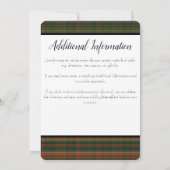 Dunkelgrüner u. roter Tartan/karierte Einladung (Rückseite)