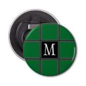 Dunkelgrüner und grauer Single, anfangs gestrichen Flaschenöffner (Vorderseite)