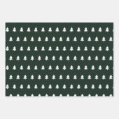 Dunkelgrüner und moderner weißer Weihnachtsbaum Geschenkpapier Set (Vorderseite 2)