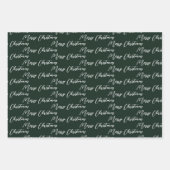 Dunkelgrüner und moderner weißer Weihnachtsbaum Geschenkpapier Set (Vorderseite)