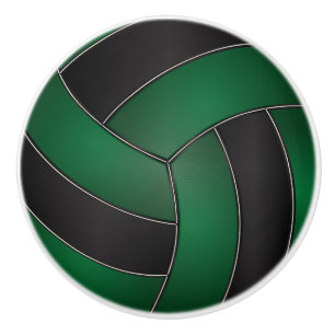 Dunkelgrüner und schwarzer Volleyball Keramikknauf