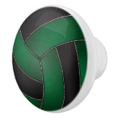 Dunkelgrüner und schwarzer Volleyball Keramikknauf (Rechts)
