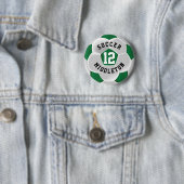 Dunkelgrüner und weißer Fußballsportball Button (Beispiel)