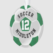 Dunkelgrüner und weißer Fußballsportball Ornament (Vorderseite)