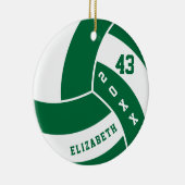 Dunkelgrüner und weißer Volleyball Keramik Ornament (Rechts)
