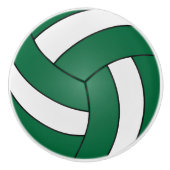 Dunkelgrüner und weißer Volleyball Keramikknauf (Vorderseite)