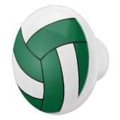Dunkelgrüner und weißer Volleyball Keramikknauf (Rechts)